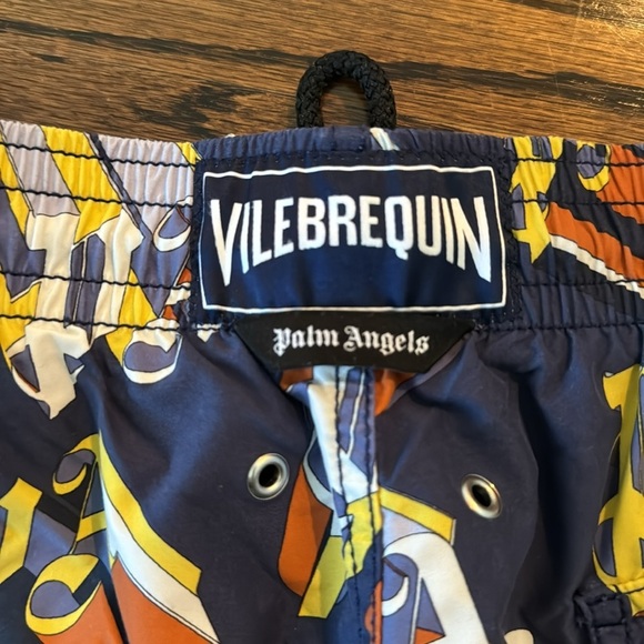 PALM ANGELS X VILBREQUIN MONOGRAMMED LOGO SWIM SHORTS SIZE S - Picture 13 of 15
